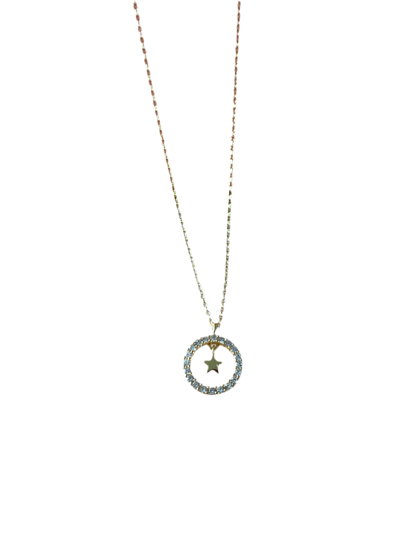 Gold Star Gemstone Necklace