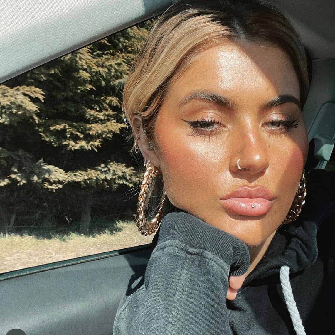 Gold Chain Hoops