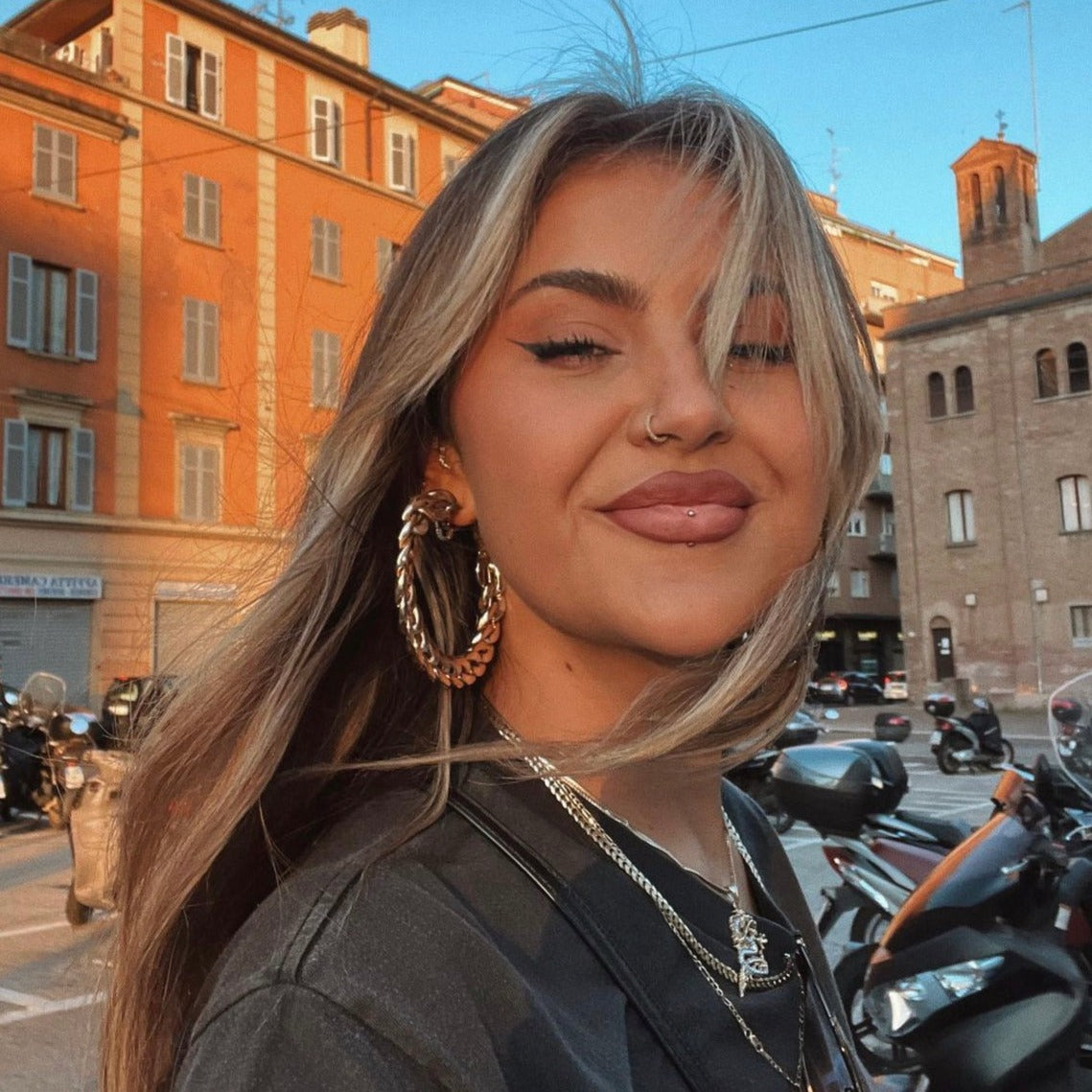 Gold Chain Hoops