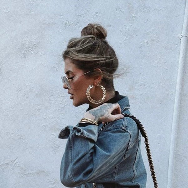 Gold Chain Hoops
