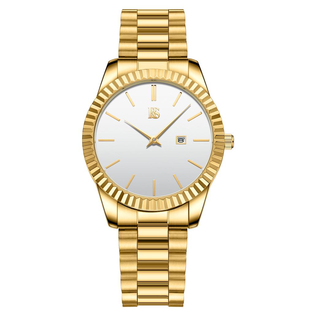Ravella Watch Link Chain Strap Bracelet Gold White Dial