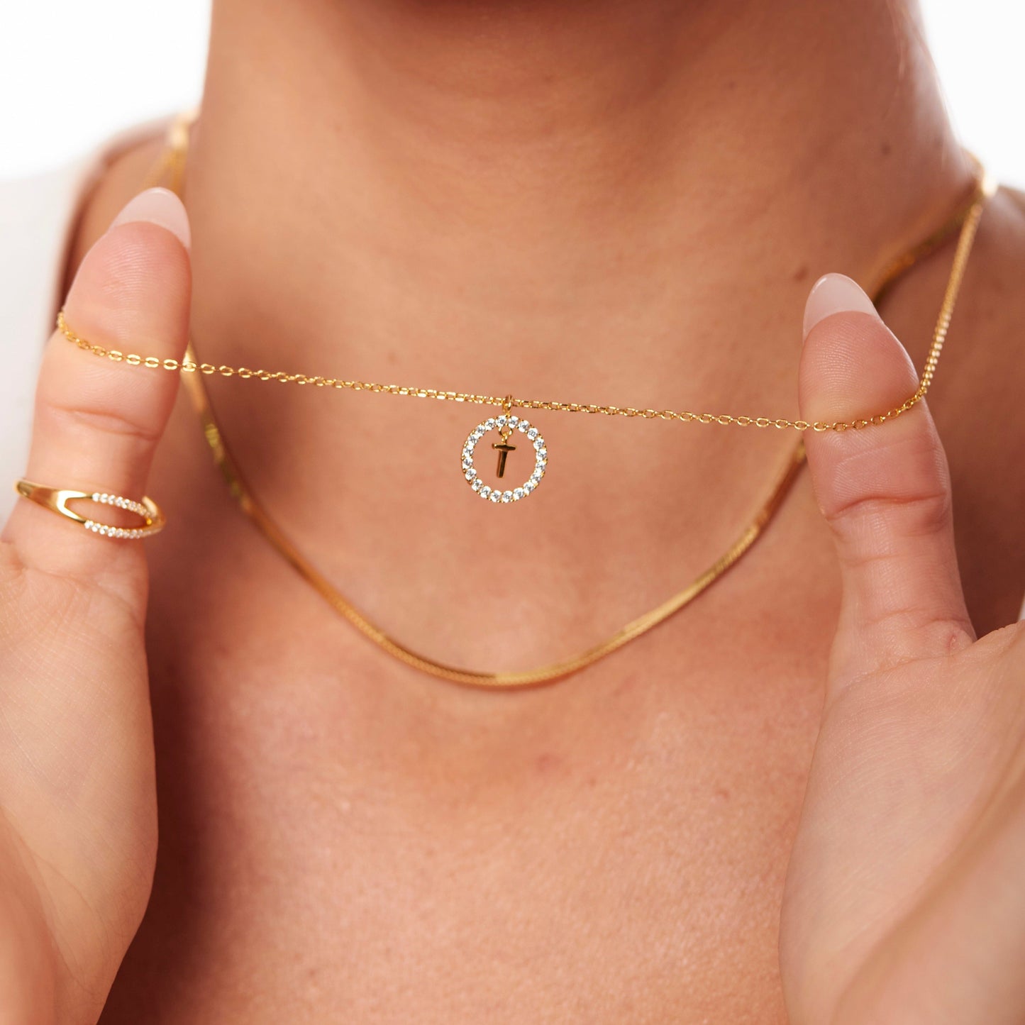 Gold Star Gemstone Necklace