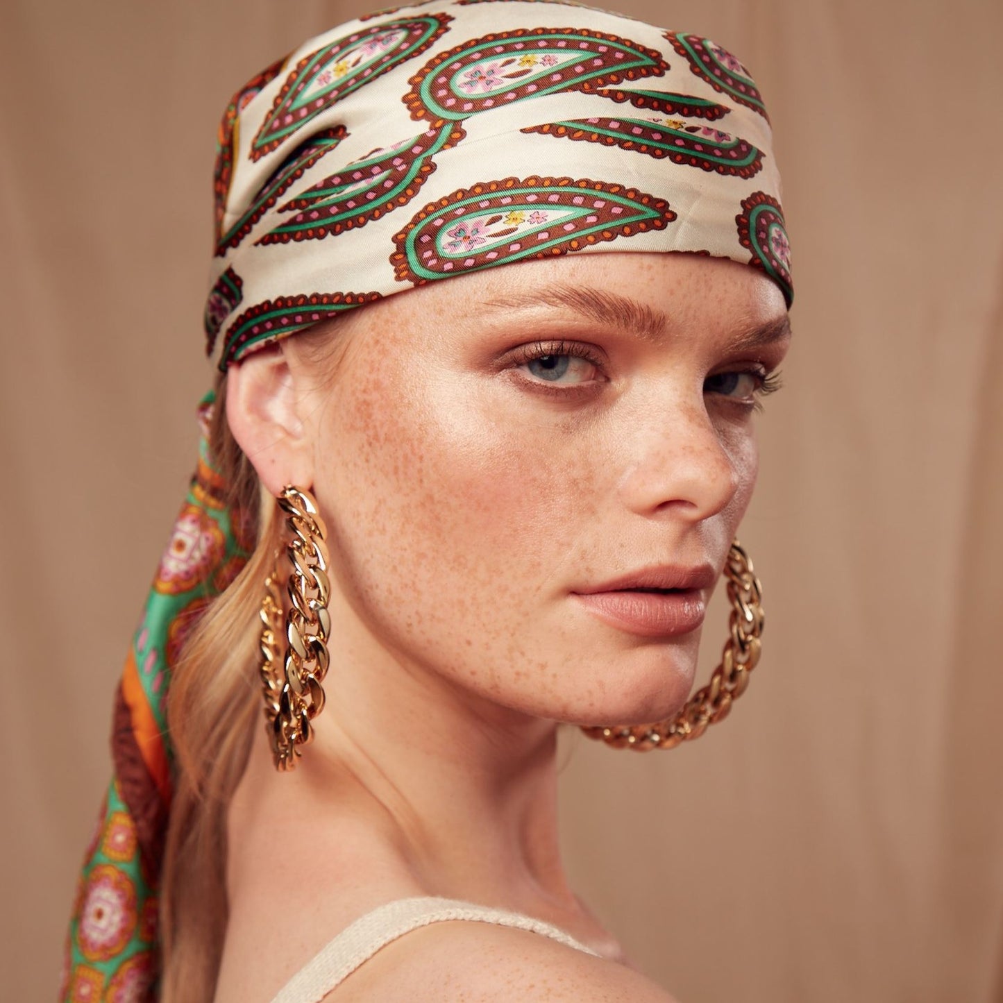 Gold Chain Hoops