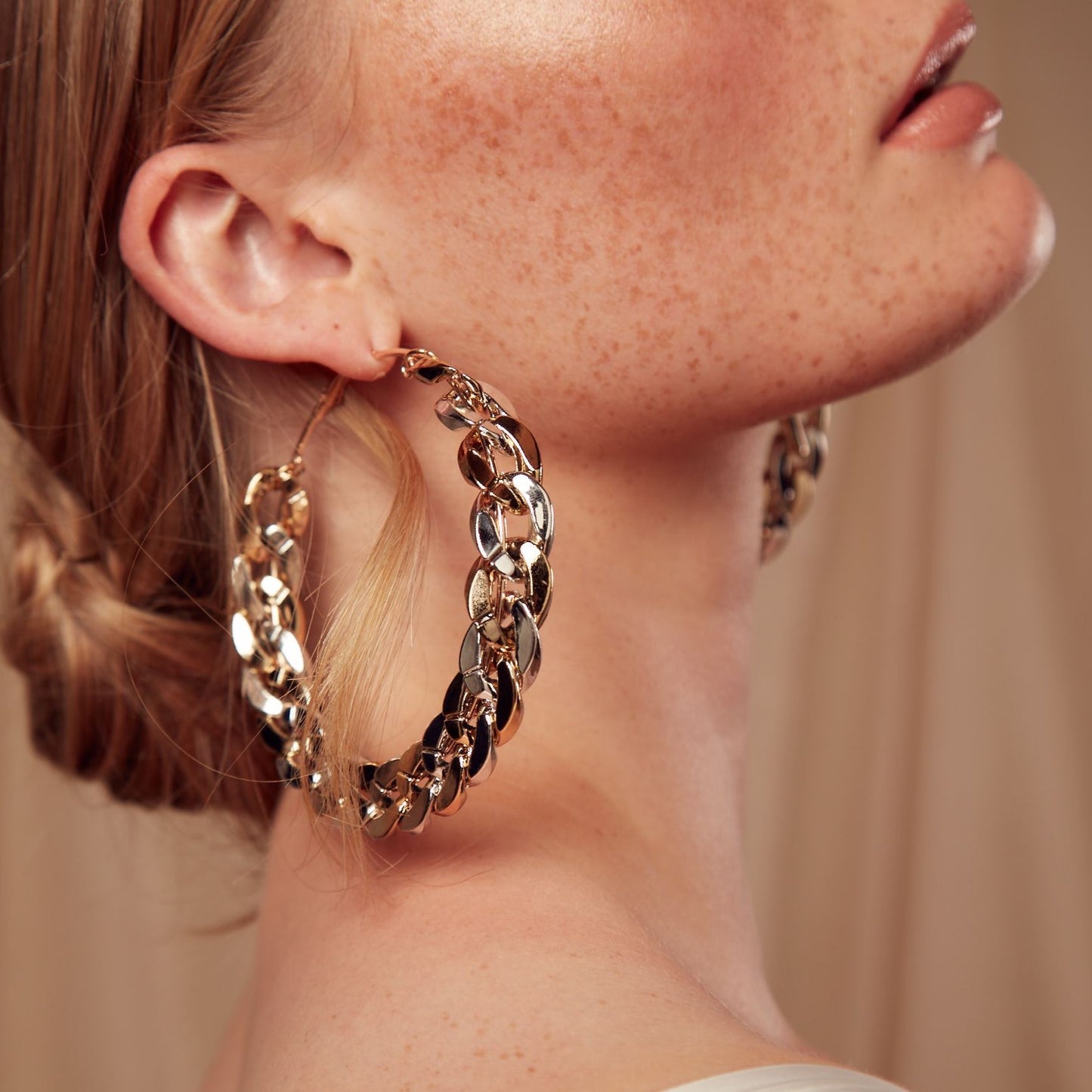 Gold Chain Hoops