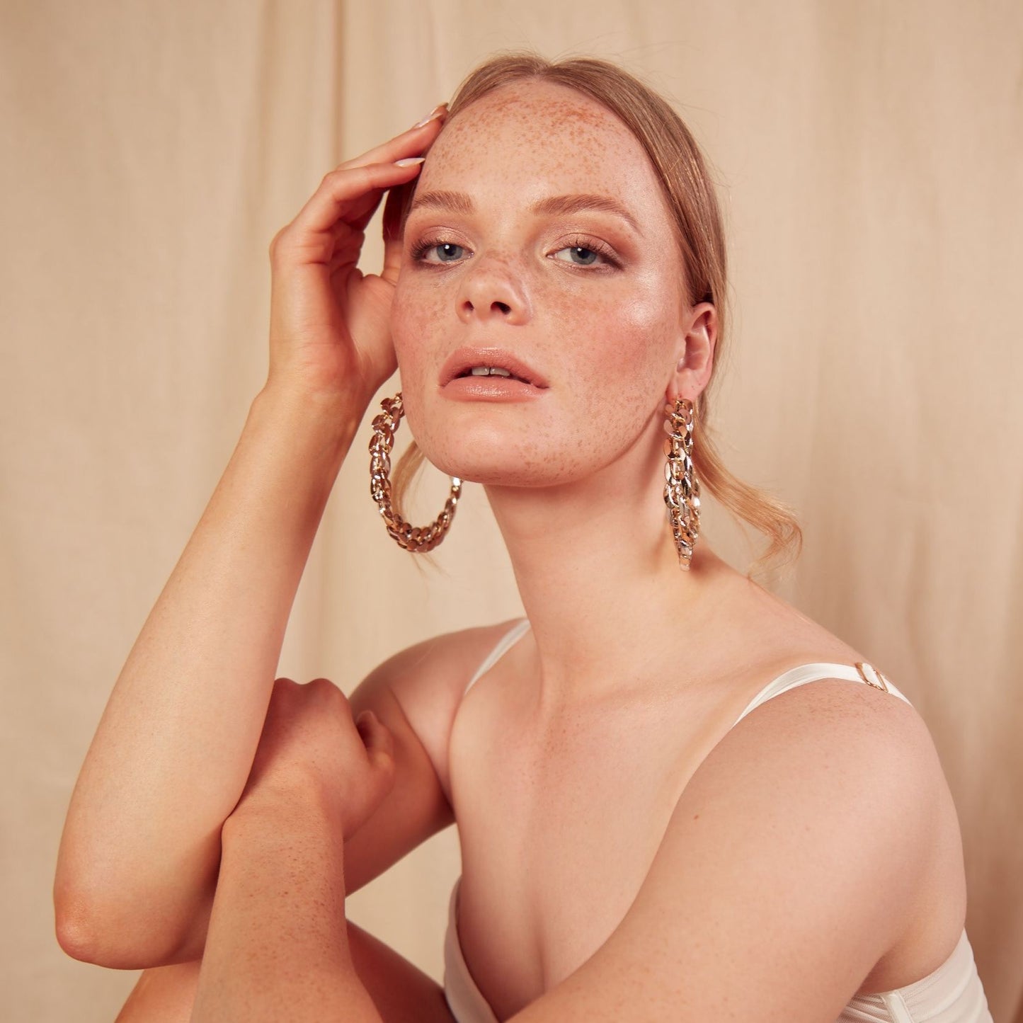 Two Tone Chain Hoops