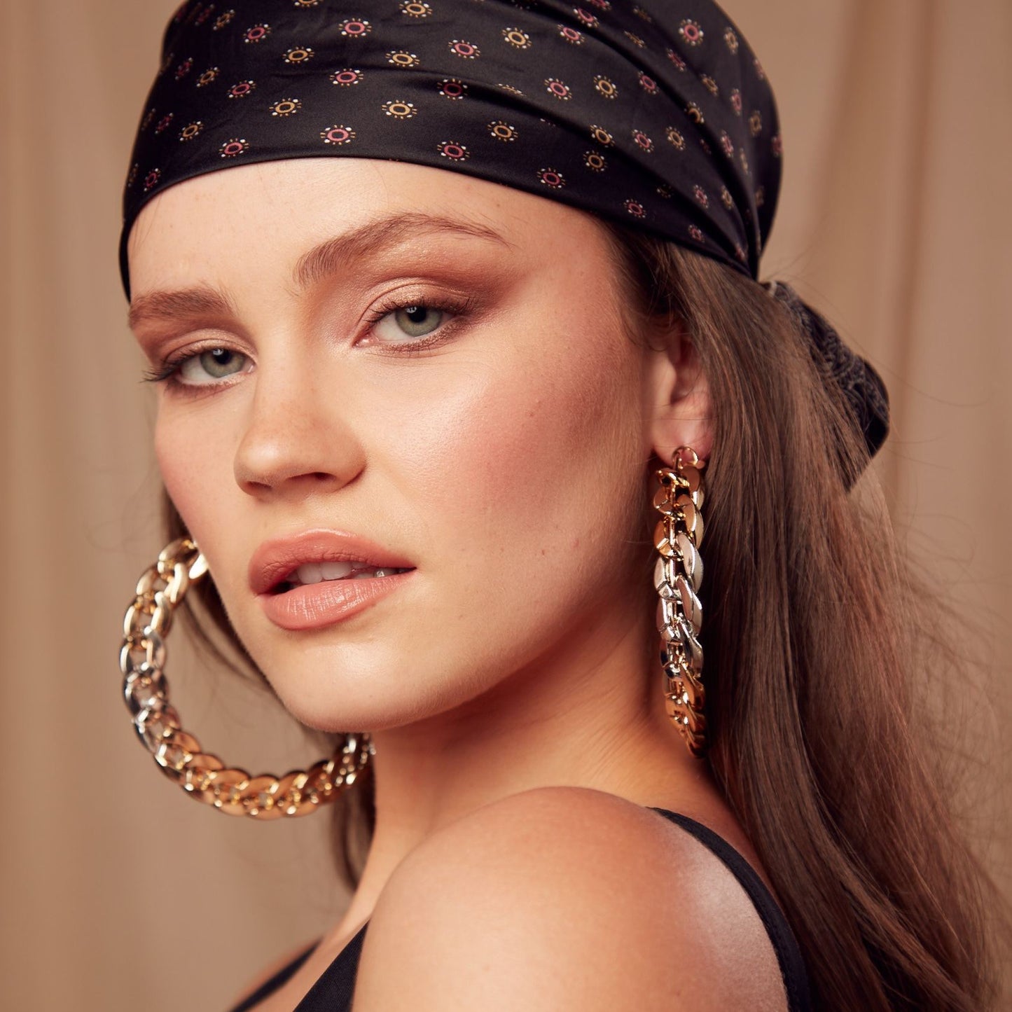 Gold Chain Hoops