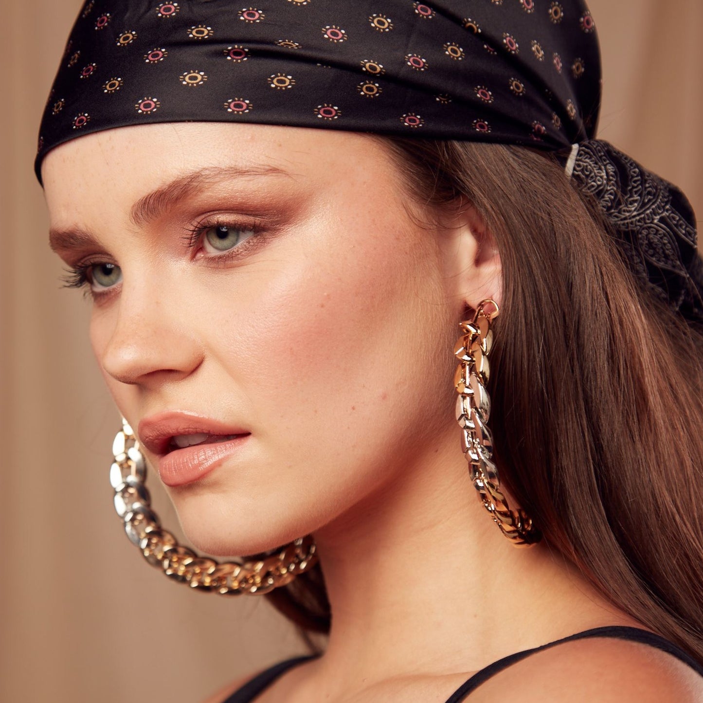 Gold Chain Hoops