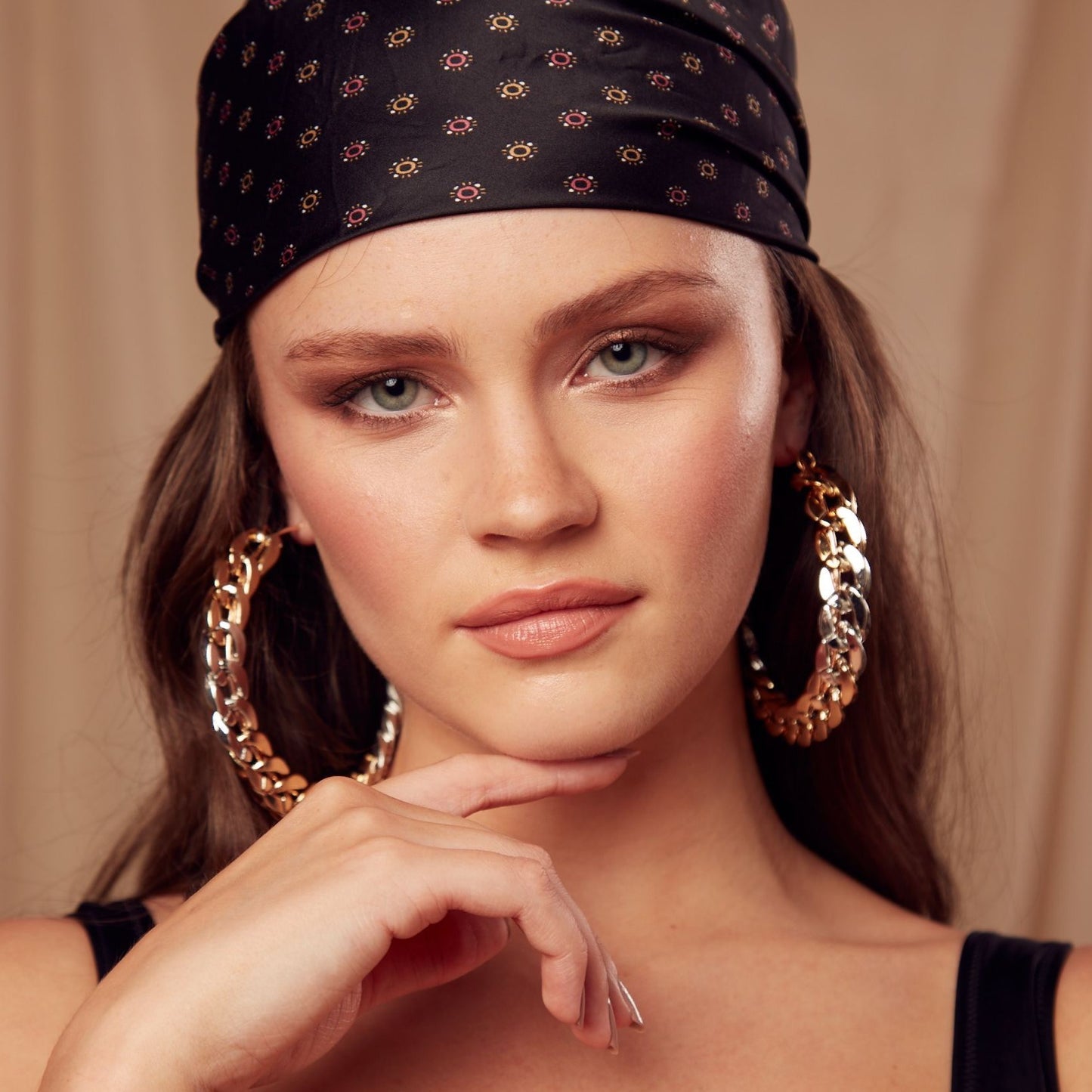 Gold Chain Hoops