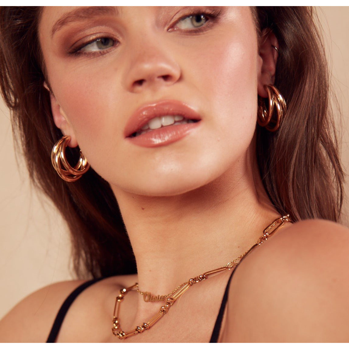 Gold Triple Hoop Earrings