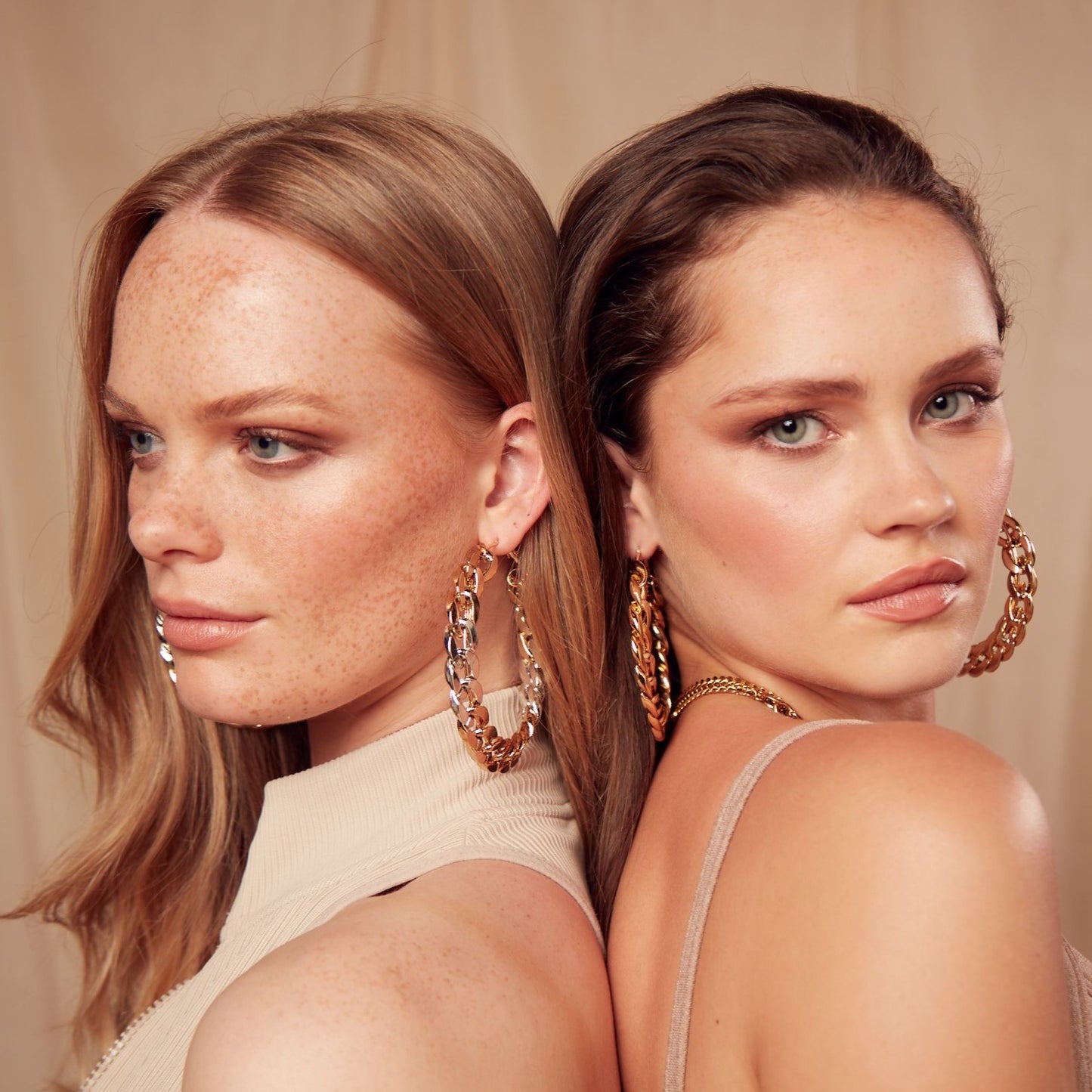 Gold Chain Hoops