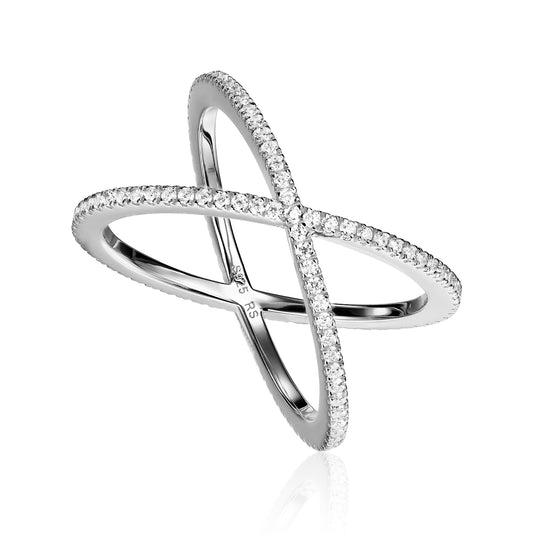 Kiss Ring 18ct gold and white gold plated RainStar