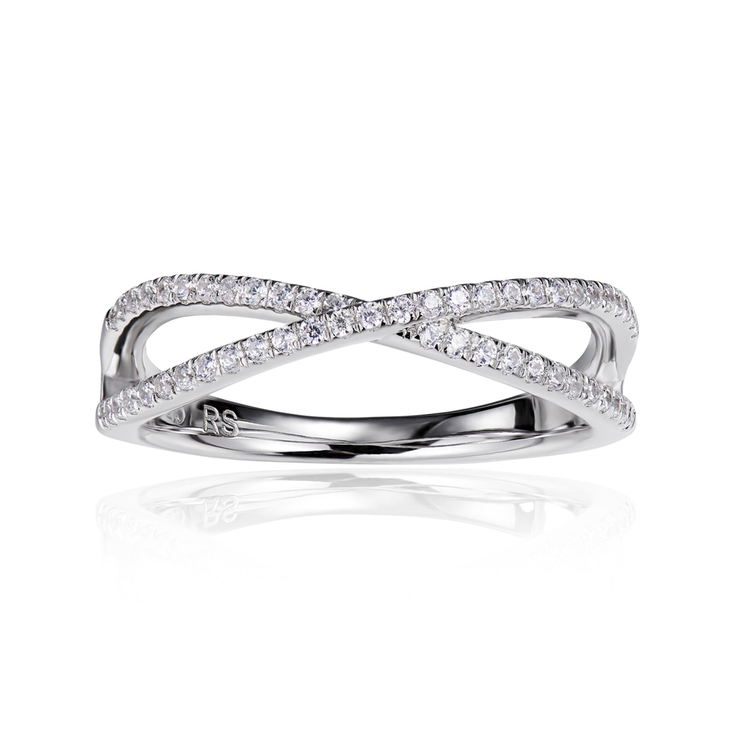 Criss Cross Ring 18ct White Gold
