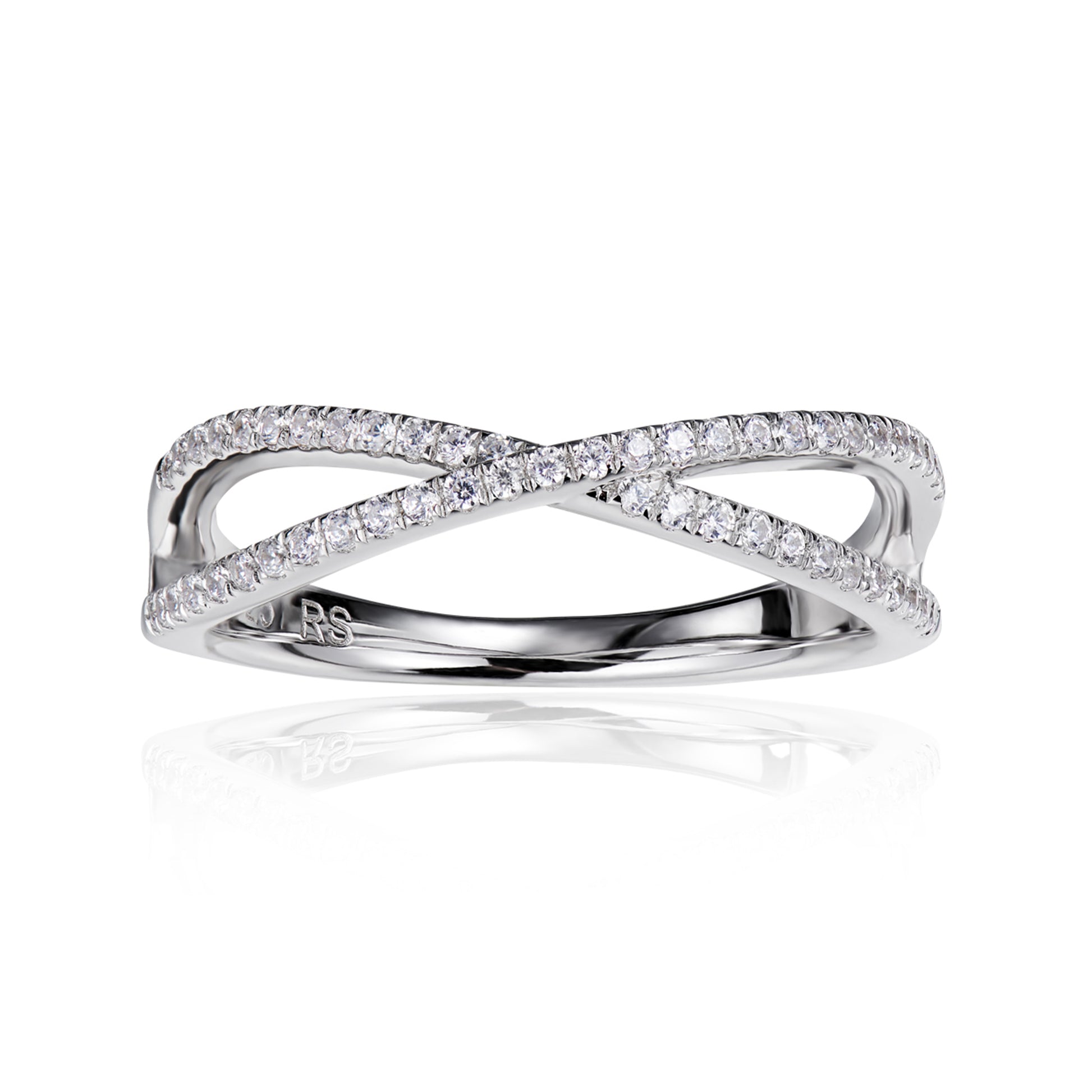 Criss Cross Ring 18ct White Gold