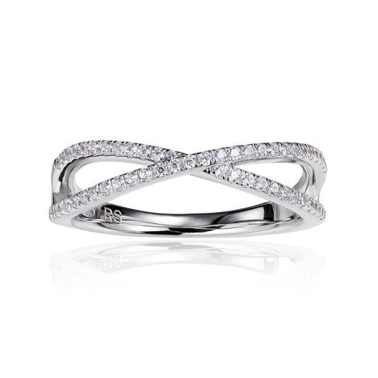 Criss Cross Ring 18ct White Gold