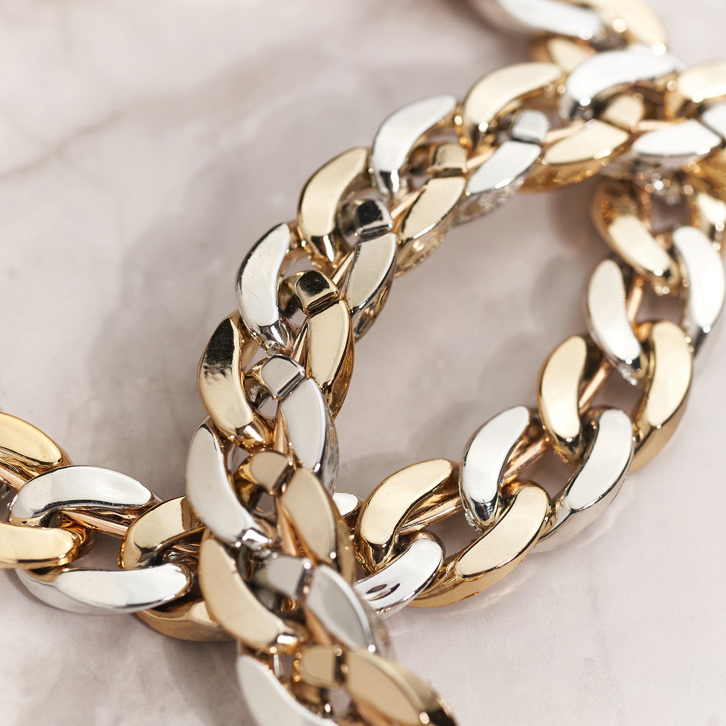 Two Tone Chain Hoops