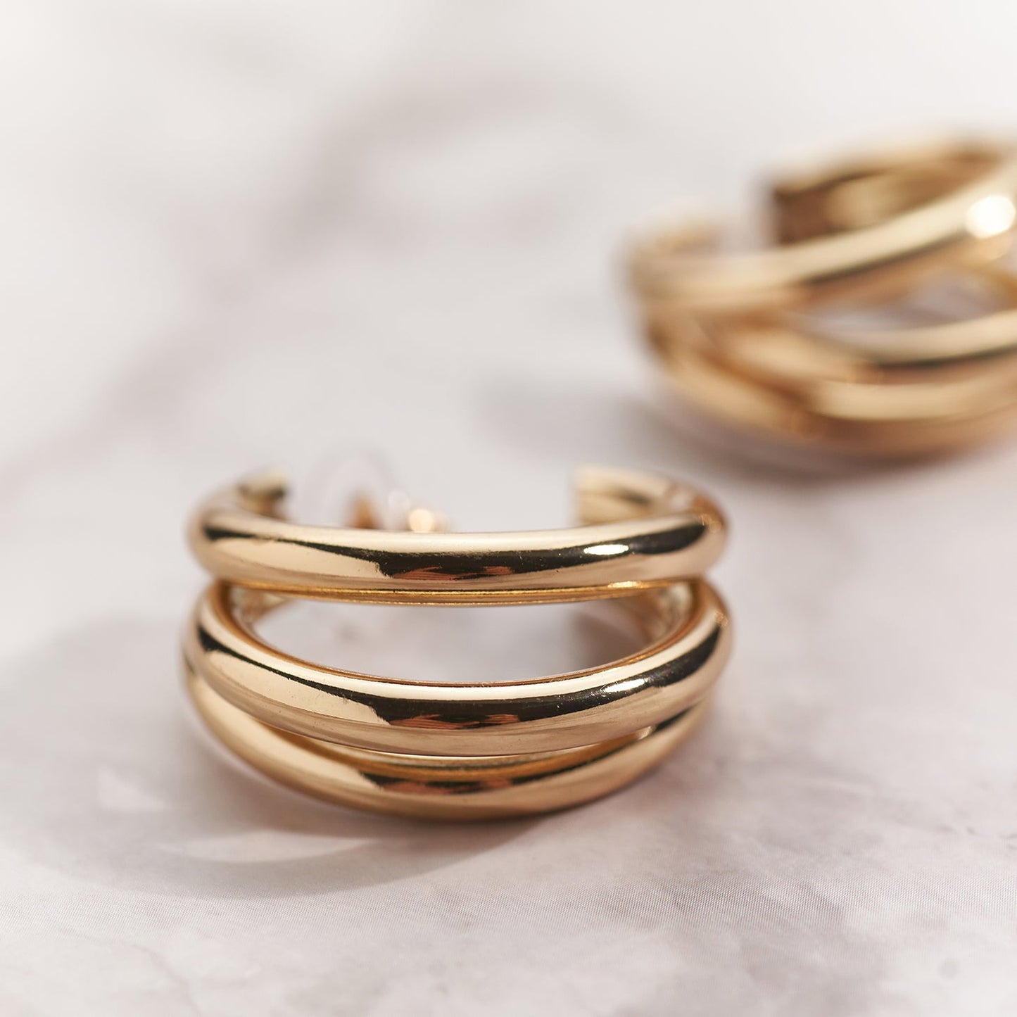 Gold Triple Hoop Earrings
