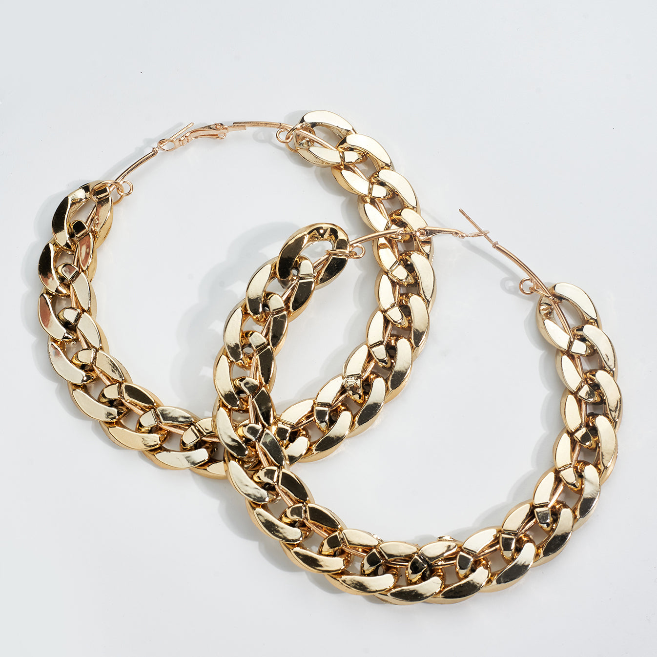 Gold Chain Hoops