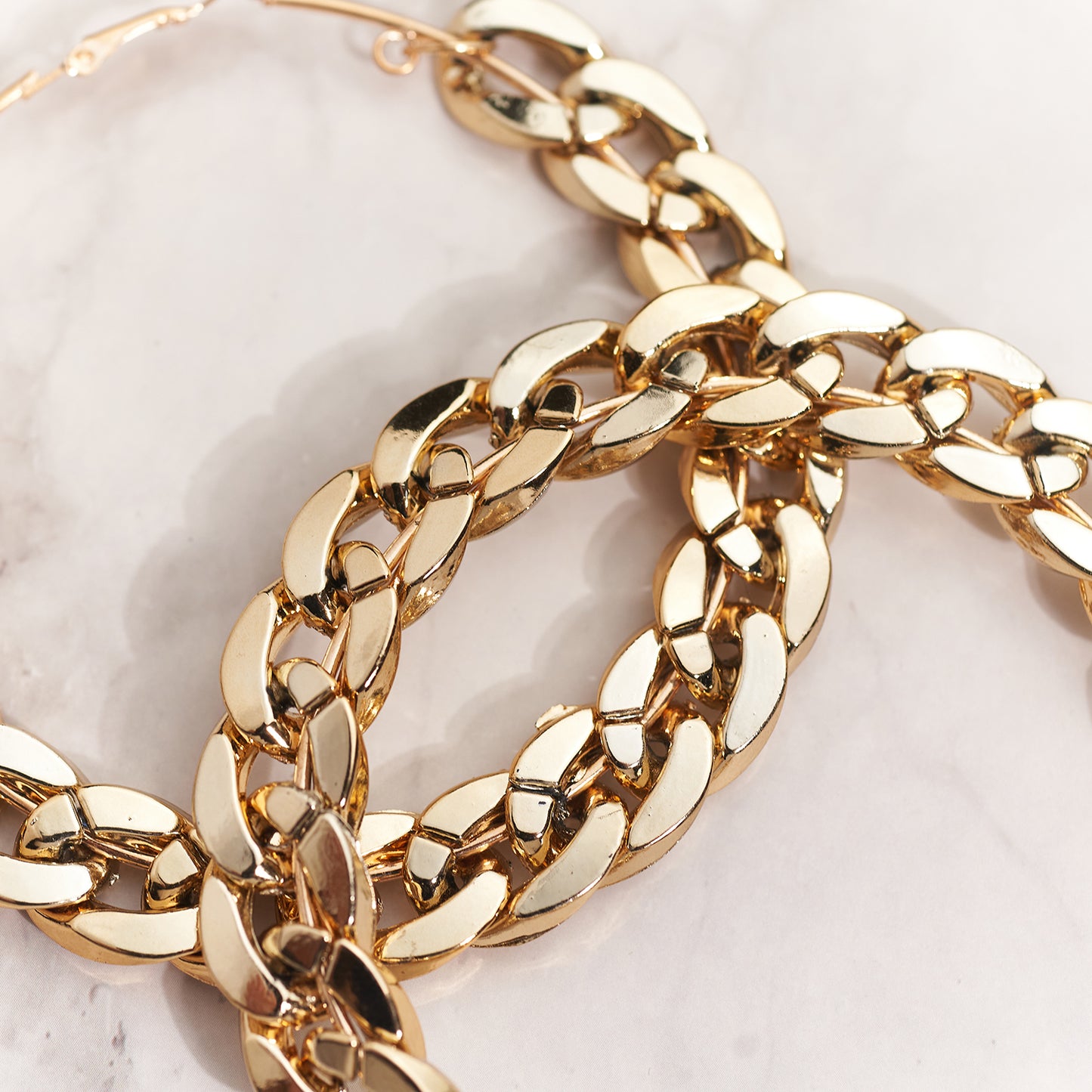 Gold Chain Hoops