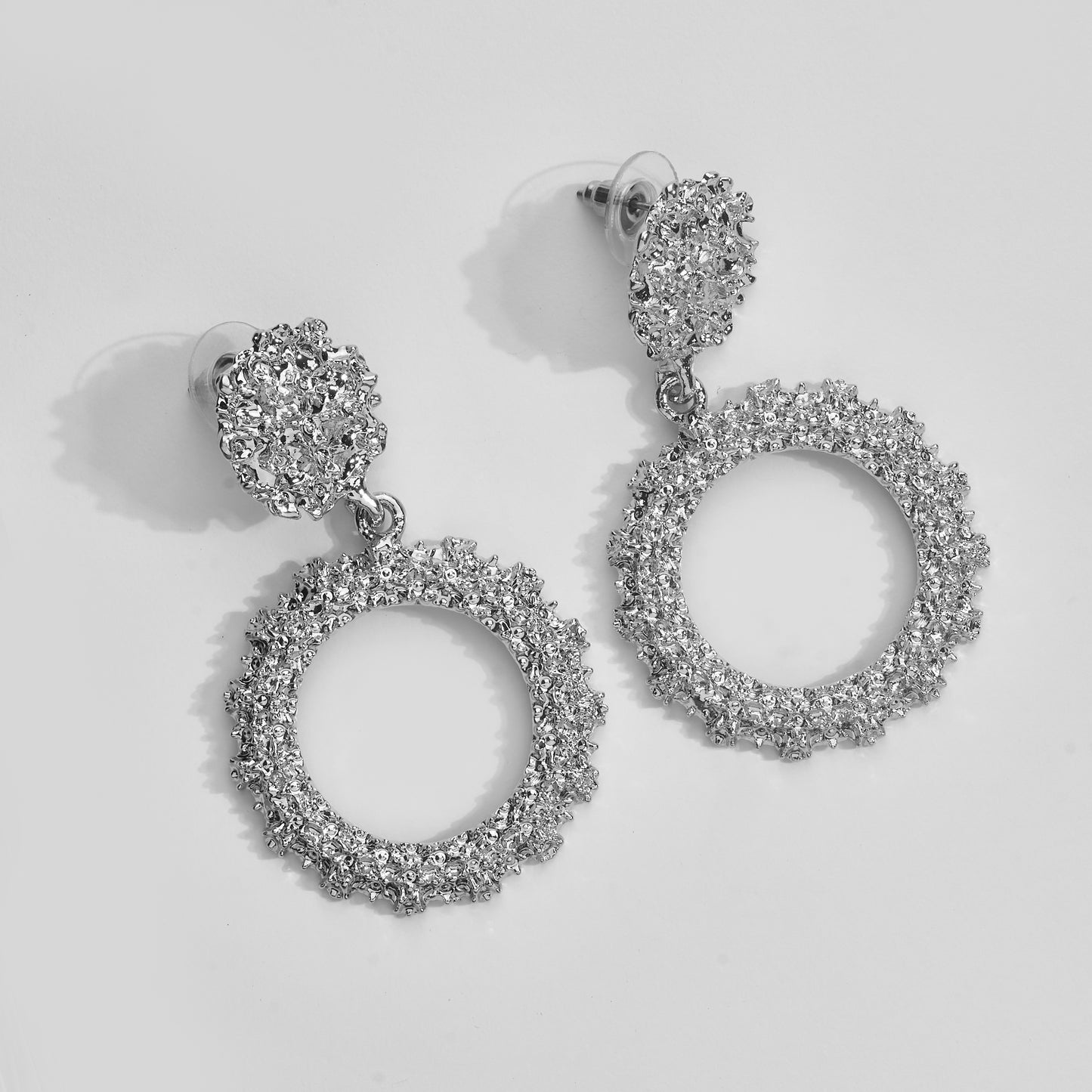 Textured Circular Earrings