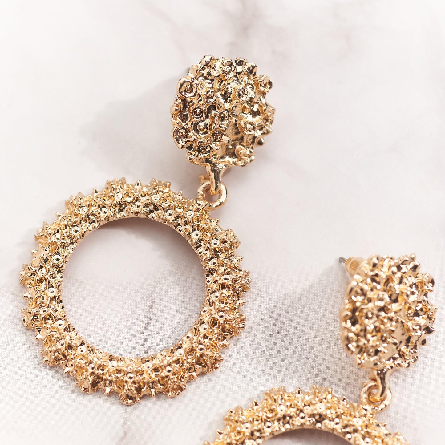 Textured Circular Earrings