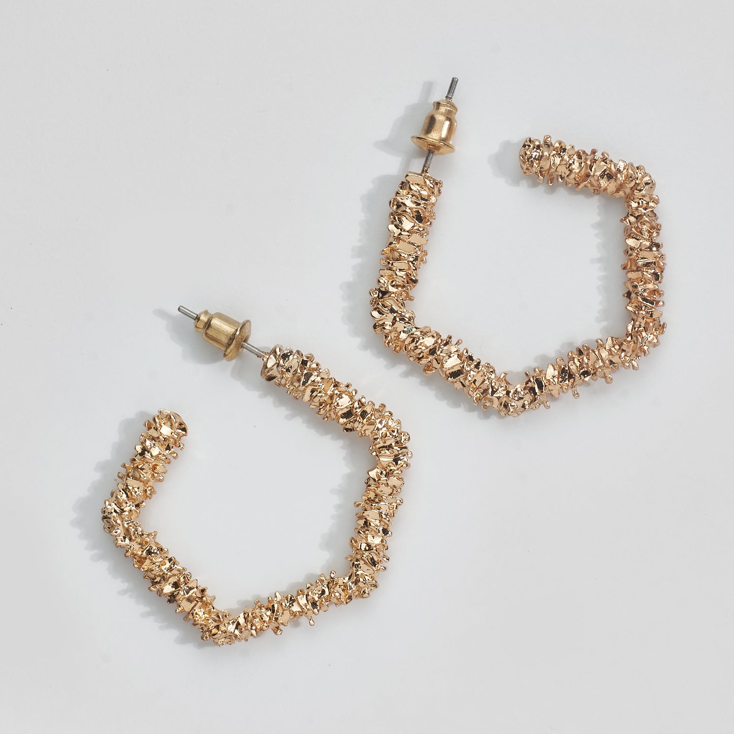 Gold Hexagon Earrings
