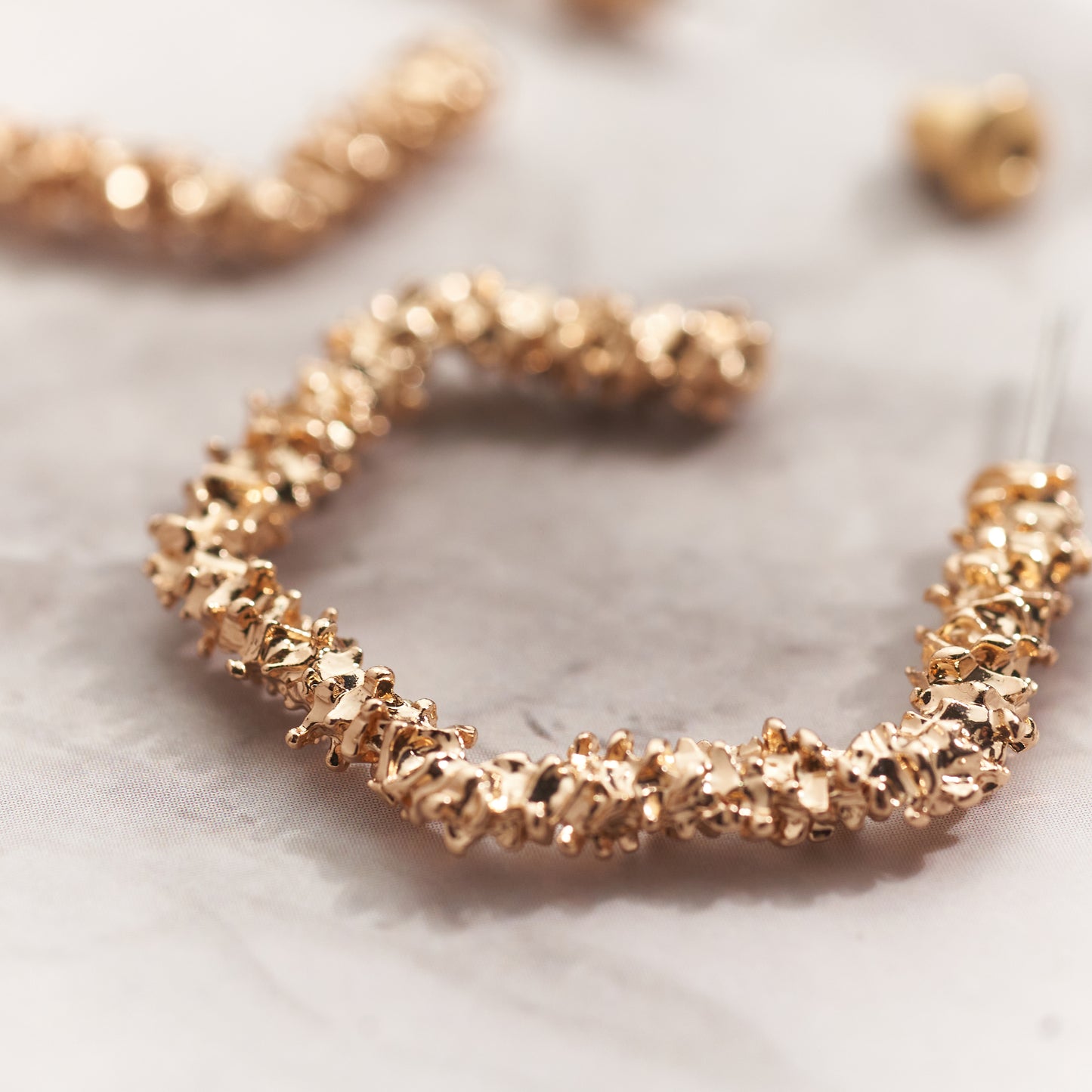 Gold Hexagon Earrings