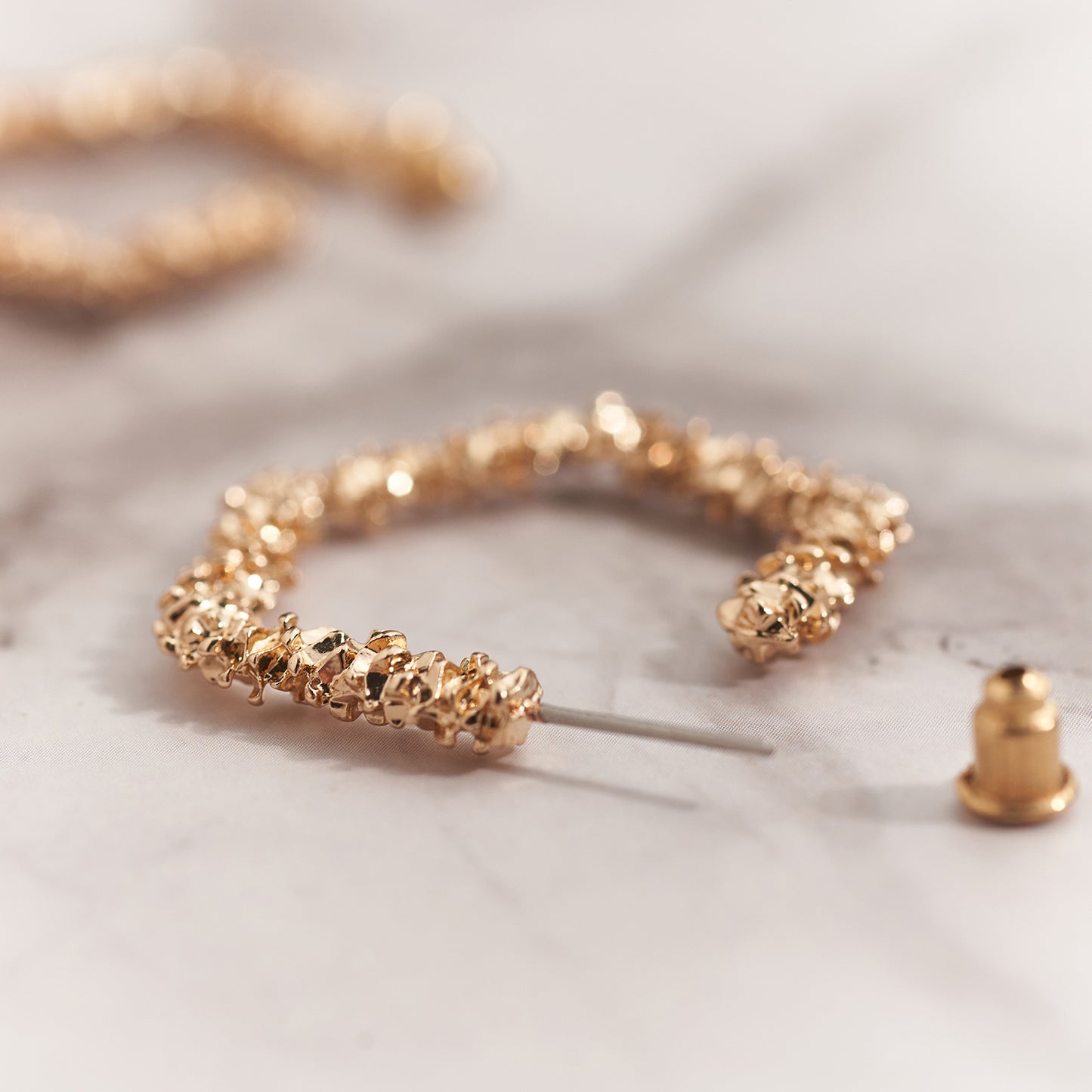 Gold Hexagon Earrings