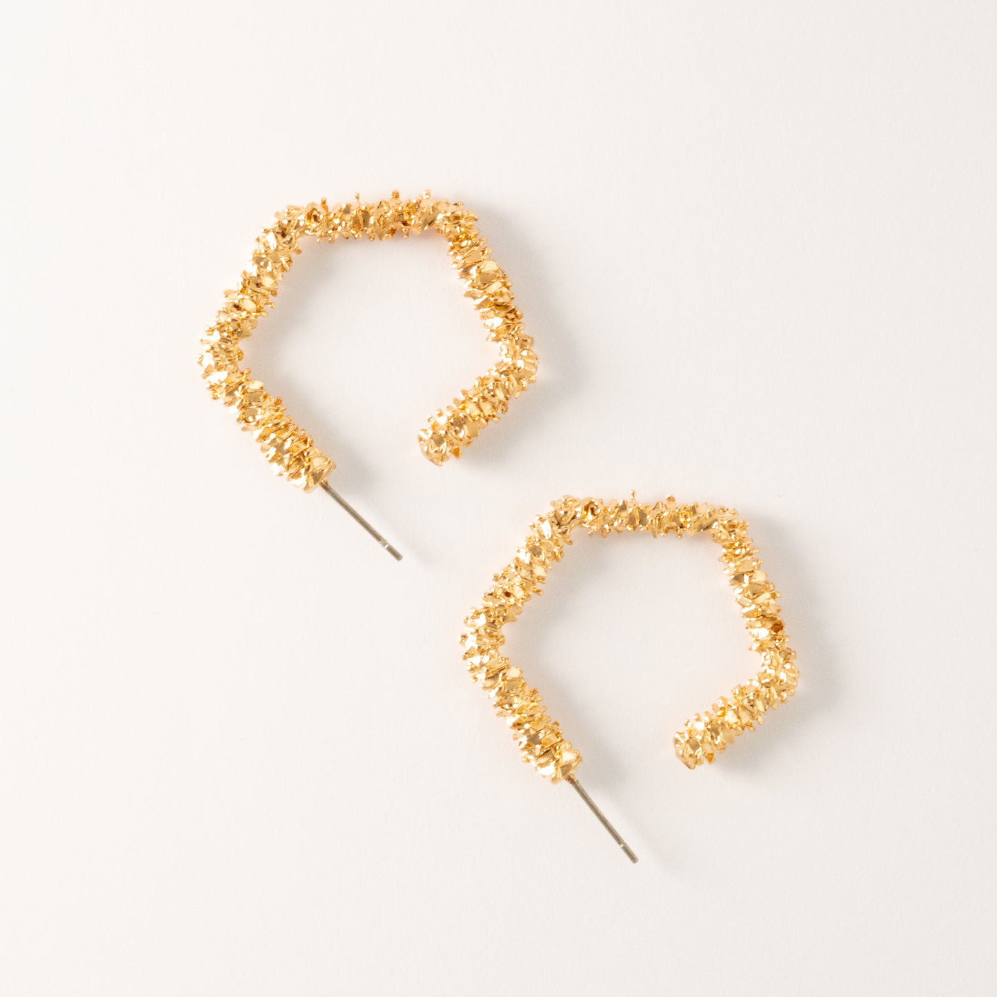 Gold Hexagon Earrings