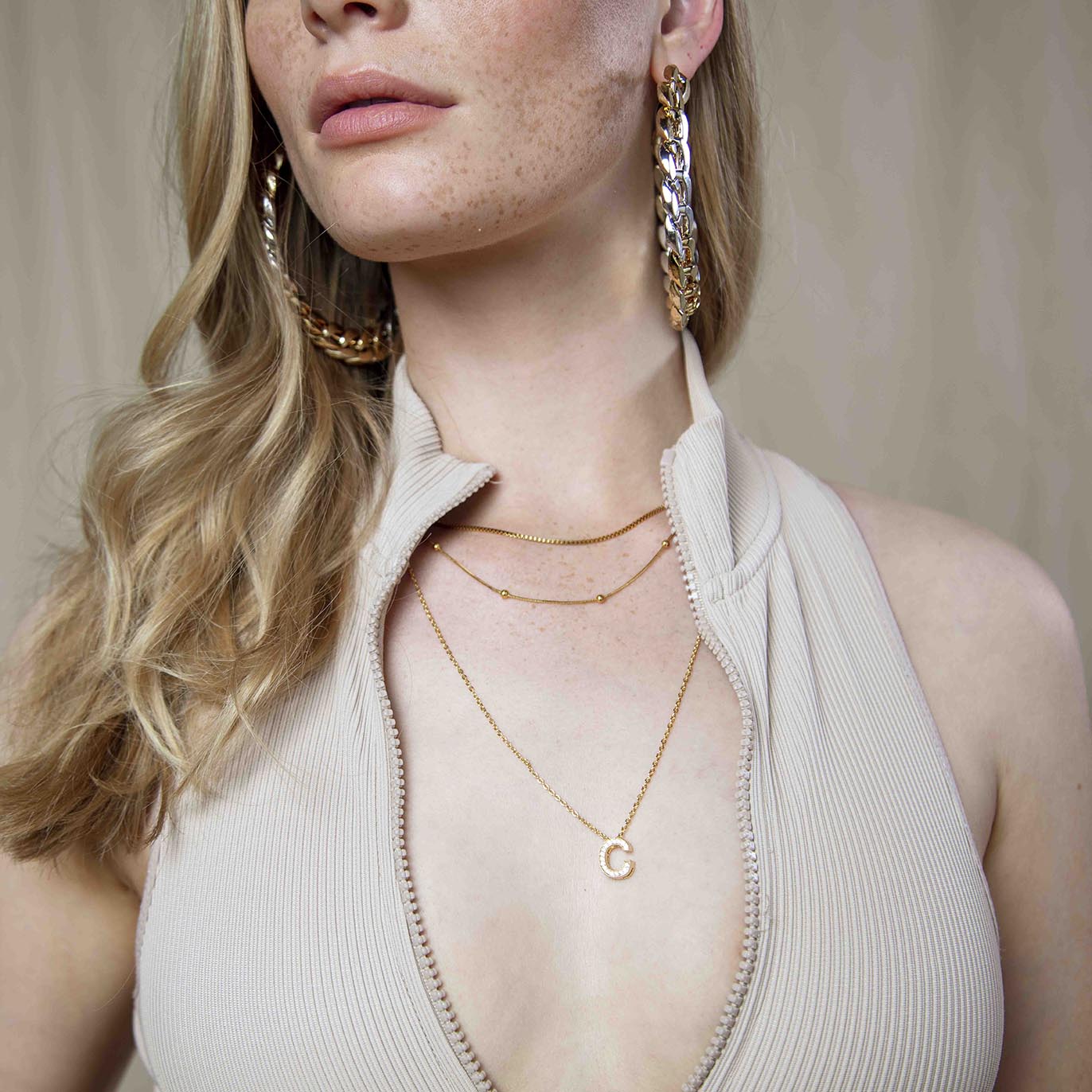 Dainty Gold Initial Necklace