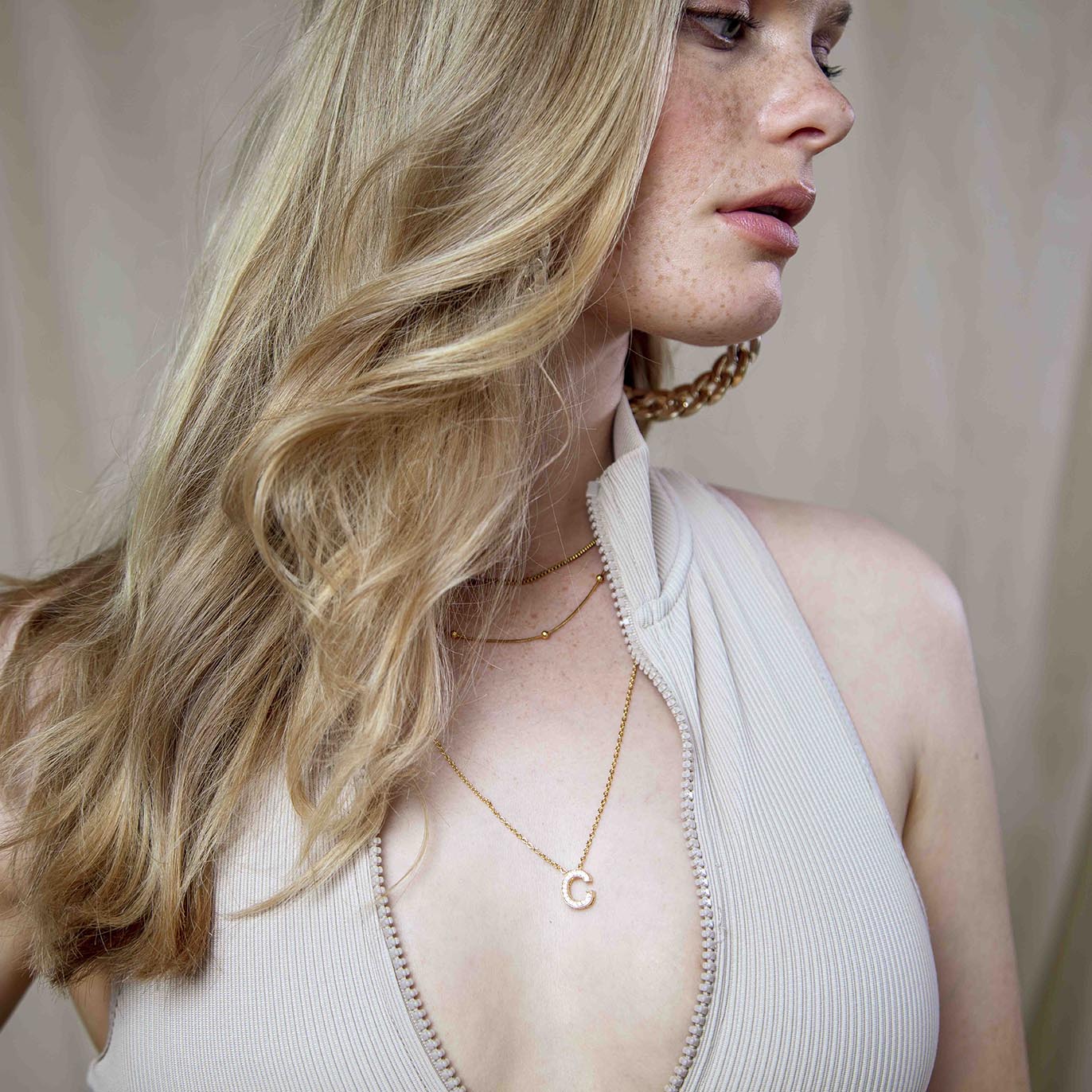 Dainty Gold Initial Necklace