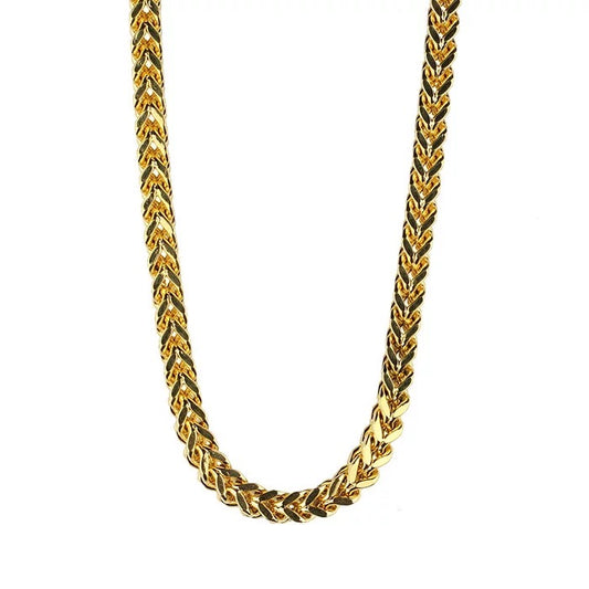 Cubic Curb Chain Necklace (Gold)