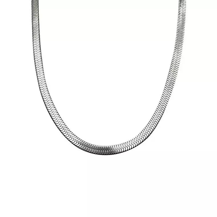 Snake Chain Necklace (White Gold)