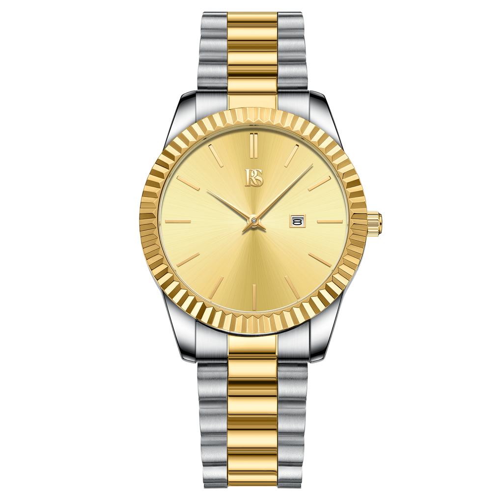 Ravella Watch Link Chain Strap Bracelet Two Tone Champagne Dial