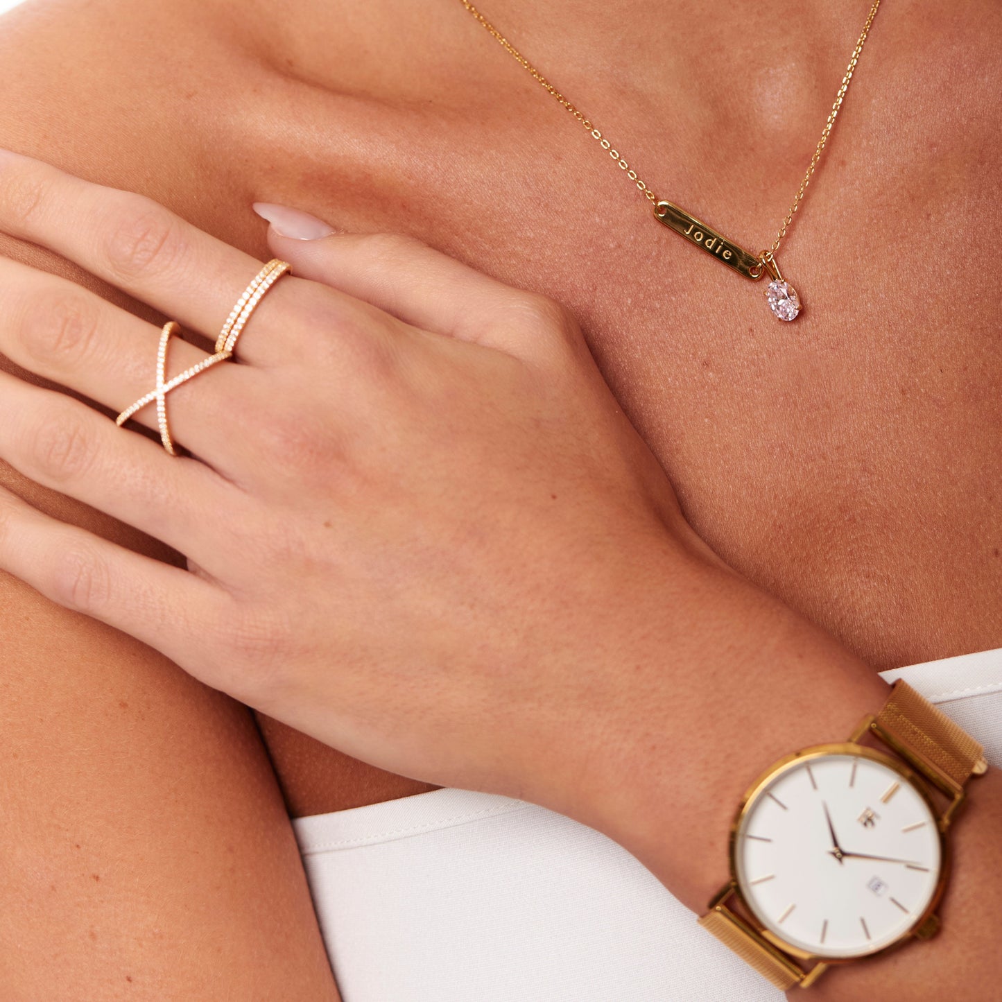 Crevo Watch Gold with White Dial