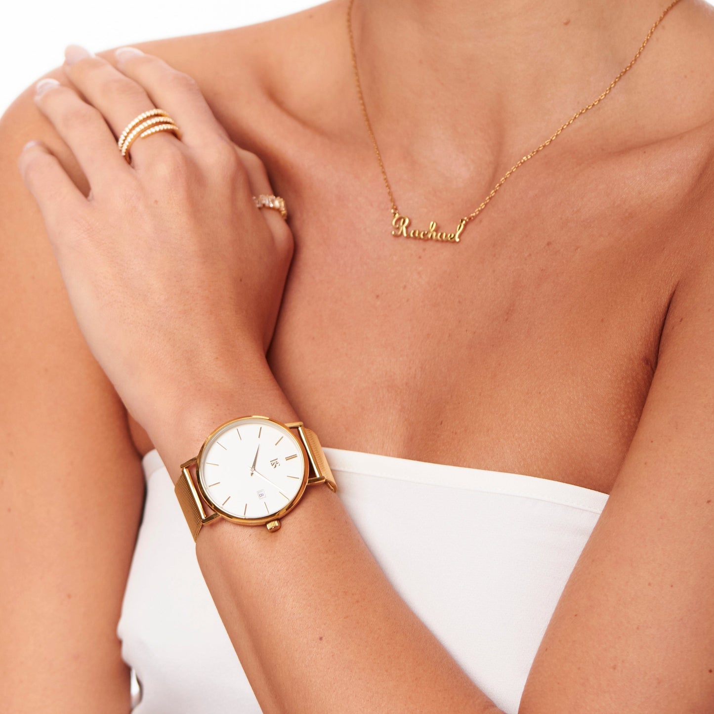 Crevo Watch Gold with White Dial