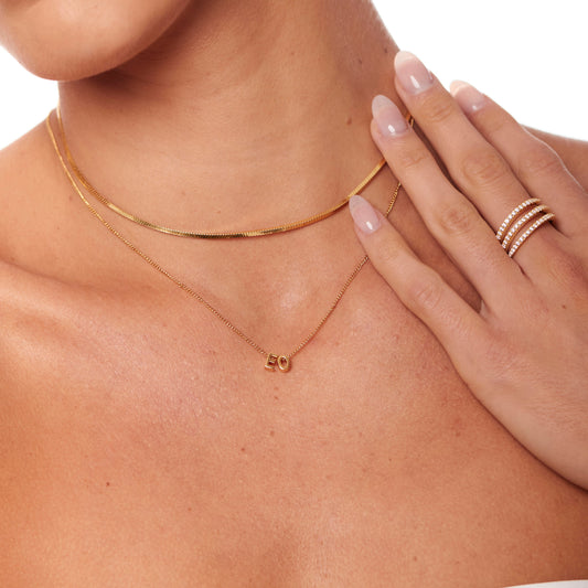 Personalised Double Initial Letter Necklace (Gold)