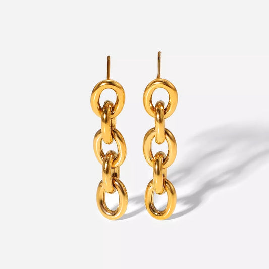 Link Chain Drop Earrings (Gold)