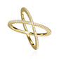 Criss Cross Twist Kiss Ring 18ct gold and white gold plated RainStar