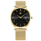 Crevo Designer Watch Bracelet strap Chain Mesh Classic Gold Black Dial