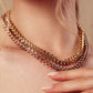 Cubic Curb Chain Necklace (Gold)