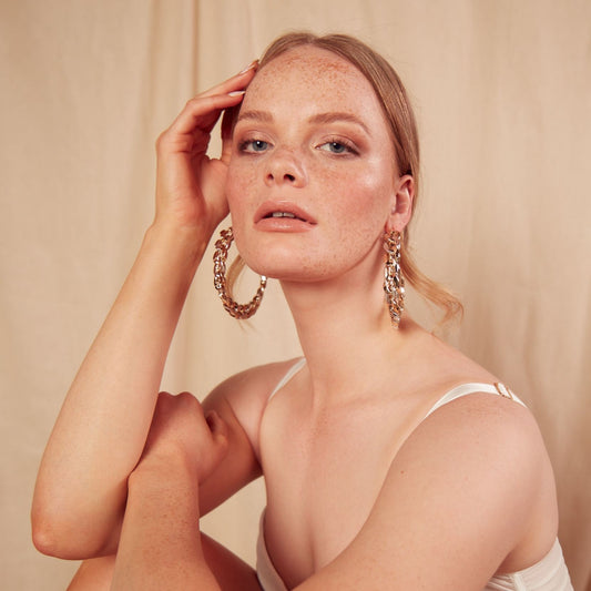 Two Tone Chain Hoops