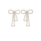 Embellished Bow Drop Earrings (Gold)