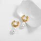 Baroque Pearl Hoops (Gold)