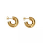 Chunky Hoop Earrings (Gold)